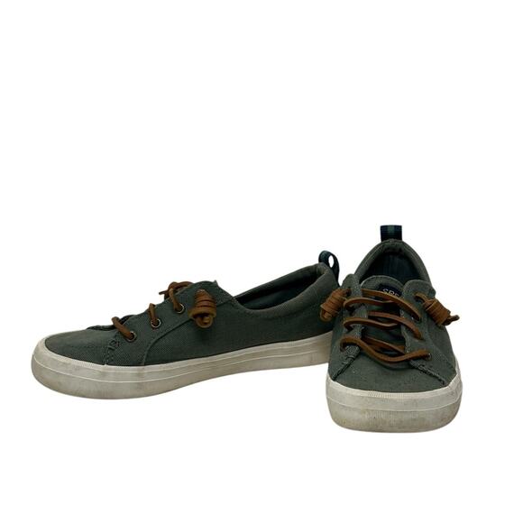 SPERRY green canvas Crest Vibe DUCK MONTAN Sneaker Size 6 - Picture 1 of 11